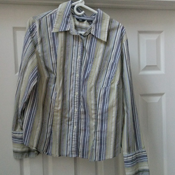 Mossimo Supply Co. Tops - Mossimo Green Blue Striped Shirt